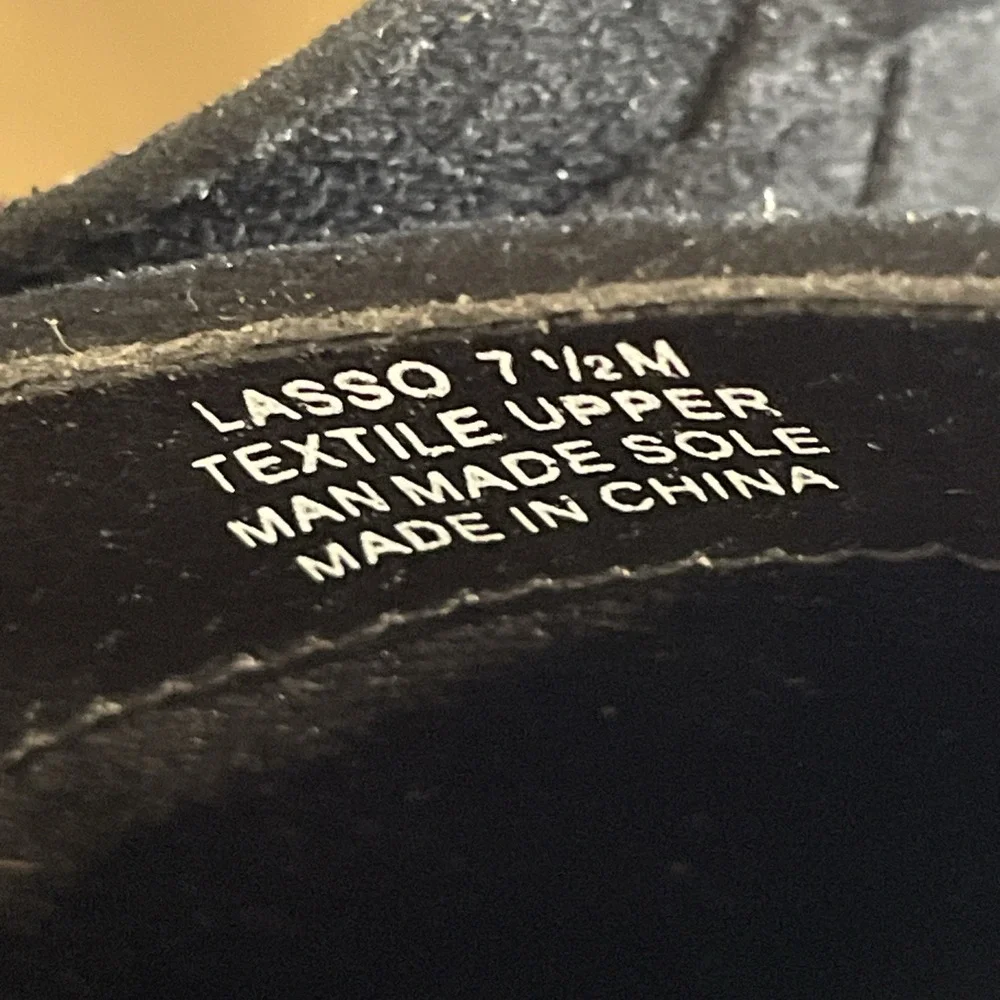 Wonderly Black Faux Suede Lasso Heeled Mules Women's 7.5  M Southwestern Braided - Picture 9 of 10